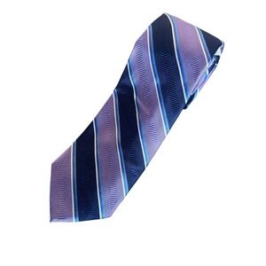 JOS A BANK Reserve Striped Silk Necktie Men One Size Purple Navy Blue Formal NWT